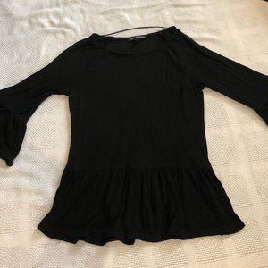 Cable and Gauge Flowy Black Sweater